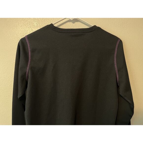 Cabela's Long Sleeve Layering Top Women’s Medium Solid Black Purple Crew Neck - Picture 5 of 10